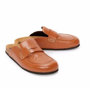 Jw Anderson Mens Slip On Debossed Slippers Loafers Pecan Brown Size 42M NIB